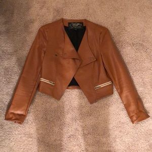 Faux tan leather jacket